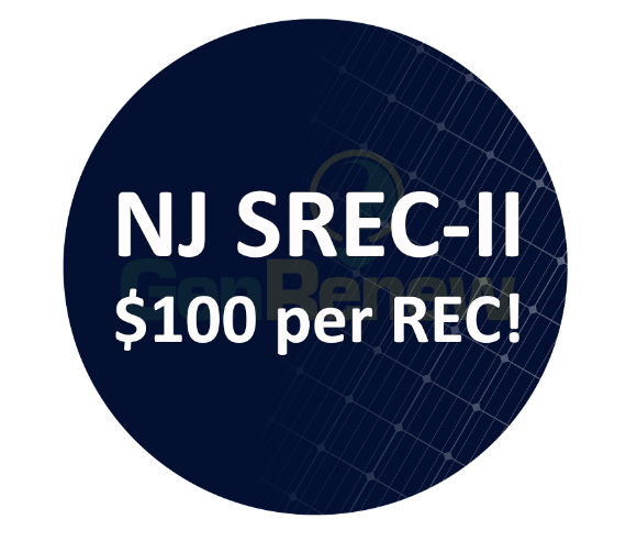 NJ SREC-II, $100 per REC